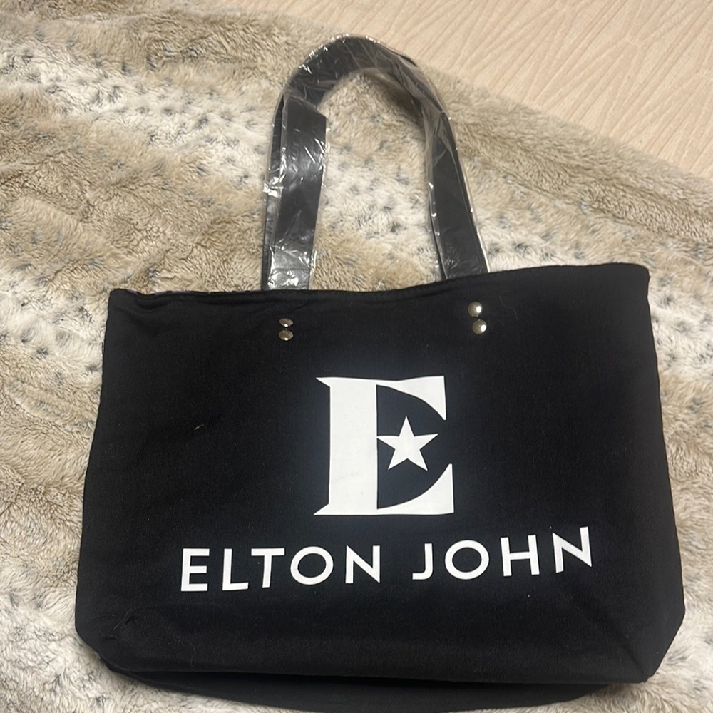 Elton John Black Tote Bag NEW